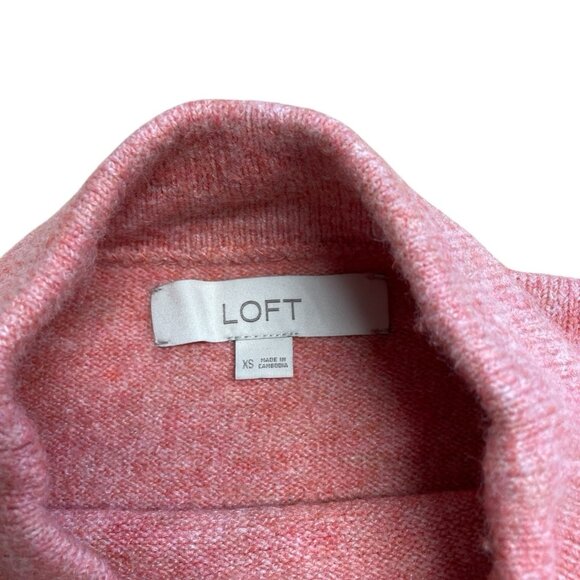 LOFT SWEATER COZY SOFT RIBBED PINK PULLOVER CREW NECK KNIT STRETCH CAPSULE SZ XS - Picture 5 of 8